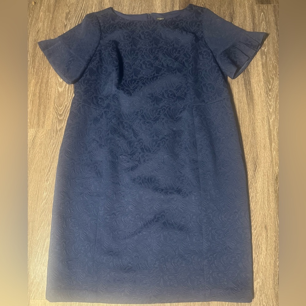 Talbots Navy Blue Floral Dress